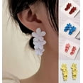 thumbnail image 4 of StylesILove Women Flower Drop Earrings Cute Resin Summer Floral Dangle Earrings (Yellow), 4 of 5