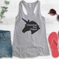thumbnail image 2 of Unicorns Are Vegan Tank Top, Ladies Racerback Tank Top, Vegan Tank, Veganism Tank, Vegan Unicorn Tank, Heather Gray, X-Large, 2 of 3