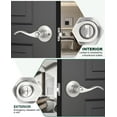 thumbnail image 3 of Poignée de Porte en Nickel Satiné Intérieur Levier de Porte de Passage en Nickel Brossé pour Hall et Garde-Robe Ensemble de Serrure de Porte Sans Clé Réversible pour Portes Côté Gauche Droit Levier Poignée Ensemble, 3 of 7