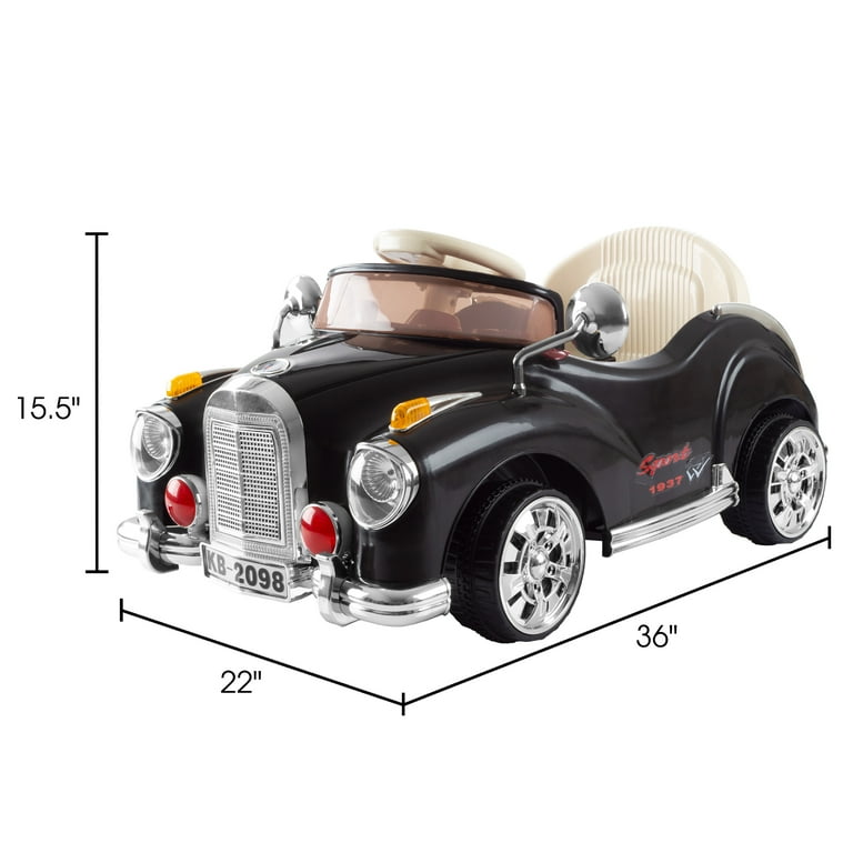 G-RO Carry-on Classic オールブラック バッテリー付 Lil Rider 80-KB2098B Battery Powered Classic Car Coupe with
