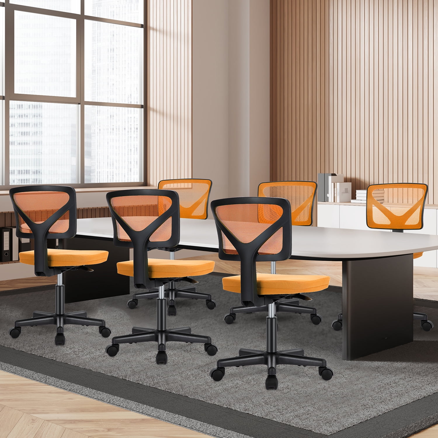 MAYEERTY Ergonomic Mid-Back Executive Office Chair Swivel Computer Desk Task Chair，White