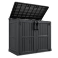 thumbnail image 4 of Nihsuao Store-It-Out Midi Horizontal Durable 36 Cu.ft Resin Outdoor Storage Shed With Heavy Duty Floor and Locking Latch, for Lawnmowe, Garden Tools, Black, 4 of 7
