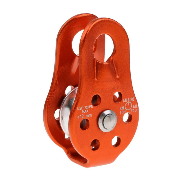 Irene Inevent Rock Climbing Pulley Mountaineering Pulleys for 8-12mm  Lanyards Rappelling Equipment Aerial Work Accessory Outdoor Hauling Gear  Orange 