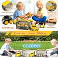 thumbnail image 2 of Huge Wave Construction Trucks for Toddlers Race Track Play set, 7in1 Construction Toys in Transport Car Carrier,Kids Construction Toys Christmas Birthday Gifts for Boys Girls 5-7(Yellow), 2 of 8