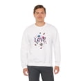 thumbnail image 5 of Unisex Floral Love Sweatshirt, Love Floral Sweatshirt, Floral Butterfly Sweatshirt, 50/50 Cotton-Poly Valentine's Day Sweatshirt 03, 5 of 58