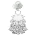 thumbnail image 4 of Alvivi Jazz Dance Dress for Kids Girls Sequin Tap Latin Dance Leotard Performance Costume and Hat Silver 6, 4 of 5