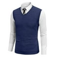 thumbnail image 2 of SAATLERI Mens Sweater Vest V Neck Knitted Pullover Business Tops Sleeveless Relaxed Fit Knitwear Vests, 2 of 5