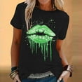 thumbnail image 1 of Birdeem T-Shirt Mode Femme Imprimé Col Rond Manches Courtes Blouse Ample, 1 of 12