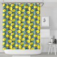 thumbnail image 2 of Lemon Fruit and Floral Print Curtain 72x84 for Bathroom, Summer Yellow Pattern, Quick-Dry Polyester with Hooks, 2 of 5