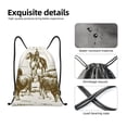 thumbnail image 4 of Fotbe Cattle Drive By Two Cowboys Bolsa Mochila con Cordón Estampada, Bolsa de Gimnasio Deportiva, Bolsa Cinch, Bolsa con Cordón para Hombres y Mujeres-Medium, 4 of 6