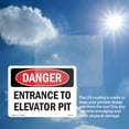 thumbnail image 6 of Entrance To Elevator Pit OSHA Danger Rigid Plastic Sign 10 Inch x 7 Inch - 10 Pack, 6 of 8