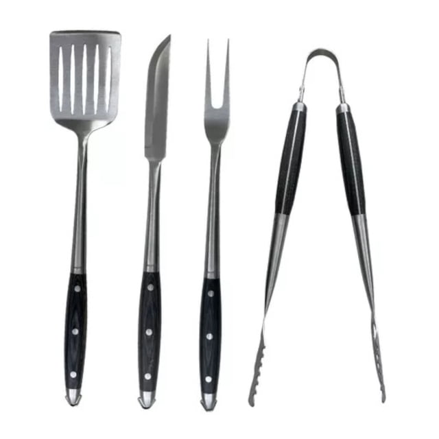 Set parrillero HUDSON 4Pz Trinche, Espátula, Cuchillo, Pinza
