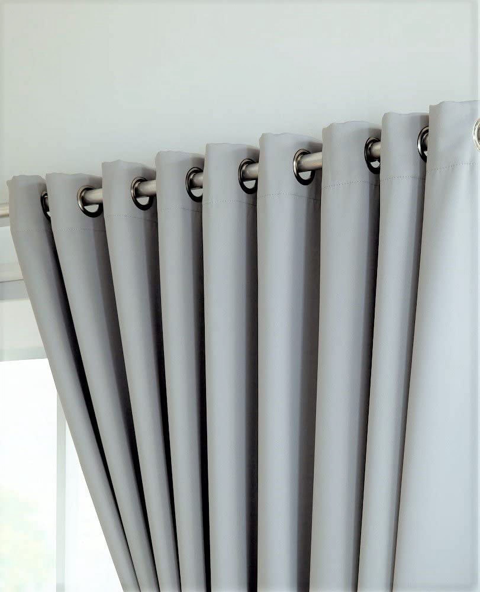 Warm Home Designs Extra Large 2 Grey Room Divider Curtains 108" W x 99" L Each with 2 Matching Tie-Backs. N L Grey Wall 99