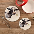 thumbnail image 2 of GZHJMY Cow with Chrysanthemum Trivet Round Hot Pads 2pcs, Pure Cotton Thread Weave Trivets for Hot Pots and Pans / Kitchen Trivets for Hot Dishes Hot Pot Holders（702）, 2 of 7