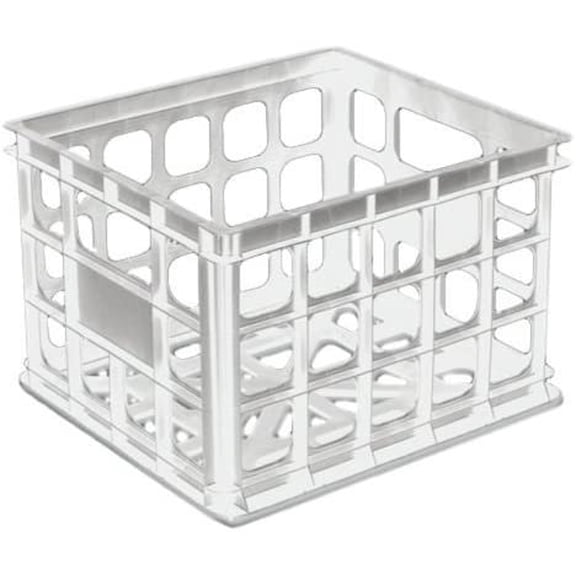 Sterilite 16928006 15-1/4" X 13-3/4" X 10-1/2" White Storage Crate White