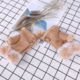 thumbnail image 2 of Guantes de medio dedo de piel de conejo, moda para mujer, otoño e invierno, guantes de medio dedo para estudiantes, para escribir en la computadora, 2 of 6