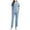 Light Blue, variant on Scrubs for Women Set, Soft V-Neck Short Sleeve Scrub Top & Long Jogger Pant with Pockets Stretch Fabric, Easy Care Uniforms