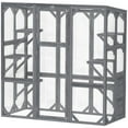 thumbnail image 1 of PawHut Catio avec 6 Plateformes, Toit Weatherproo, Enclos Extérieur pour Chat - Gris, 1 of 9