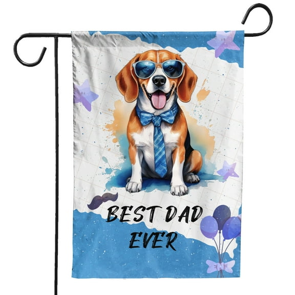 Happy Father's Day Best Beagle Cool Dad Ever Garden Flag 12x18in Double Sided Beagles Dog Lover Gifts Idea Outdoor Decor - 12007