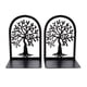 thumbnail image 1 of Sujetalibros de Metal negro con diseño de árbol creativo, soporte para libros de hierro resistente y duradero para el hogar, escuela y oficina, 2 uds., 1 of 5