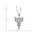 thumbnail image 2 of Sterling Silver Cz Antiqued Angel Of Blessing 18In Necklace Made In China qsx165, 2 of 4