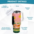 thumbnail image 4 of 30 oz Insulated Stainless Steel Tumbler Double Wall Stainless Steel Tumbler with 2-Way Drinking Black Cat and Goldfish Bowl, 4 of 9