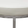 thumbnail image 3 of Round Accent Stool with Padded White Leather Seat, 3 of 8