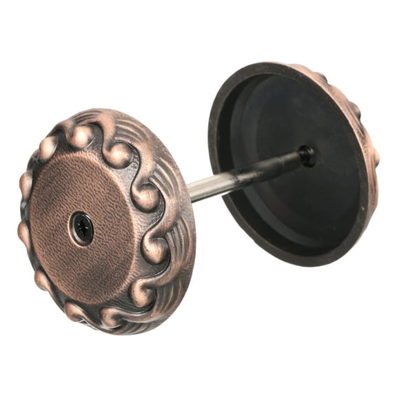 Uxcell Door Hole Cover Plate Zinc Alloy Wave Round Deadbolt Cover Plate Door Reinforcement Plate Red Patina