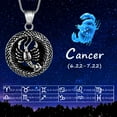 thumbnail image 6 of Jewmon Cancer Necklace Zodiac Star Sign Medallion Pendant 24inch Chain Astrology Jewelry Birthday Necklace for Him, 6 of 7