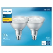 Philips LED 90-Watt PAR38 Indoor Floodlight Light Bulb, Bright White, Non-Dimmable, E26 Medium Base (2-Pack)