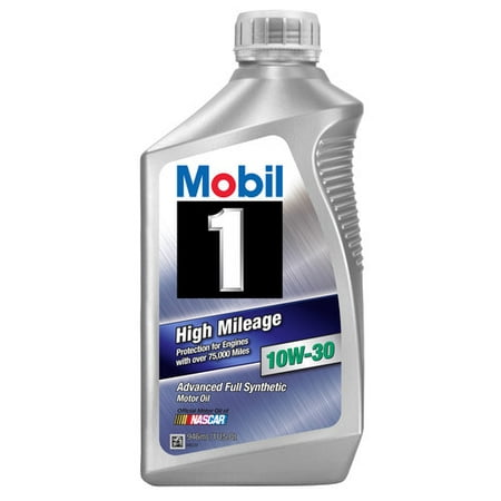 (3 pack) (3 Pack) Mobil 1 10W-30 High Mileage Motor Oil, 1 qt