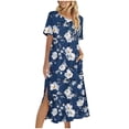 thumbnail image 2 of Ovzne Robes pour Femmes Robe Femme Couleur Unie Ample Décontractée Mode Manches Longues Robe à Col Manches Longues Grande Taille Robe Manches Longues Imprimée Liquidation, 2 of 7