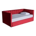 thumbnail image 4 of Cama Doble Makora Modelo Gambino de Lino Rojo, 4 of 8