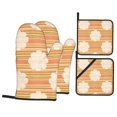 thumbnail image 1 of YFYANG Sets Mitaines et Porte-Pots 4 Pièces, Résistant à la Chaleur et Antidérapant Floral Line Texture Kitchen Gant Mat pour la Cuisson et la Cuisson, 1 of 8