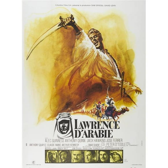 Everett Collection Lawrence of Arabia Aka Lawrence DArabie Top - Peter OToole Bottom From Left - Alec Guinness Anthony Quinn Jack Hawkins Jose Ferrer Omir Sharif Peter OToole On French Poster 1962