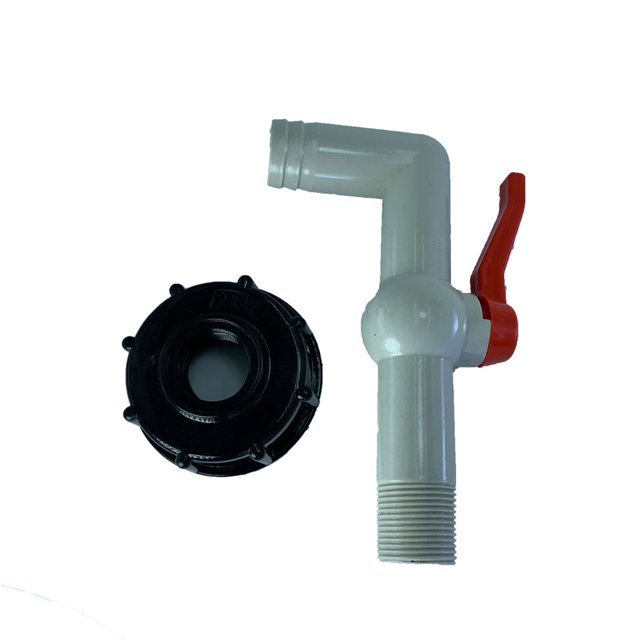 relayinert IBC Conteneur Plastique Robinets Réservoir Marche / Arrêt Contrôle Raccords Barils Accessoires Remplacement Pièces 90° 25mm 1 Pc