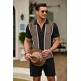 thumbnail image 5 of Men's 2 Piece Outfit Summer Outfits Fashion Casual Short Sleeve Polo Suit Vintage Short Sleeve Button Down Knit  Shirts Casual Beach Shorts Sets, 5 of 9