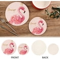 thumbnail image 4 of SKYSONIC 2 pcs Pink Flowers Flamingo Pot Holders Trivets, Heat Resistant Trivets,Watercolor Hand Drawn Cotton Thread Weave Mats for Hot Pads Pans Pot Bowl Teapot, 4 of 7