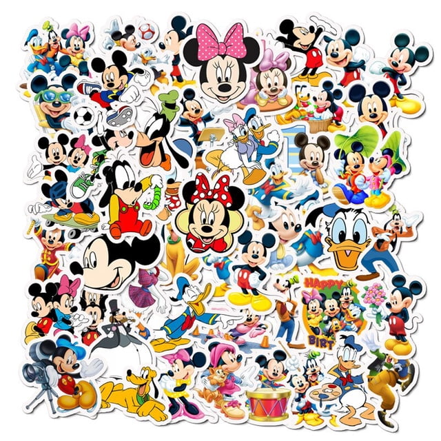 50 PCS Disney Mickey Mouse Sticker no repeating cartoon children's stickers pull bar box guitar personalized graffiti stickersChina Gao Jinjia LED