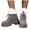 Grey, variant on Fluffy Combat Boots for Women Winter Warm Fleece Lined Snow Booties Non Slip Walking Ankle Boots