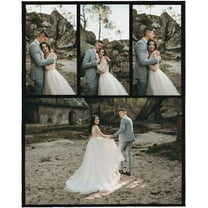 Custom Blanket with Photo Text Personalized Bedding Throw Blankets Customized Flannel Fleece Blankets for Family Birthday Wedding Gift Fits Couch Sofa Bedroom Living Room - 30"x40"