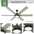 thumbnail image 2 of Hunter Warrant 70 Led Warrant 70" 6 Blade Led Indoor Ceiling Fan - Black, 2 of 2