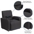 thumbnail image 6 of Bowery Hill Contemporary Leather Guest Chair with Cup Holder in Black, 6 of 9