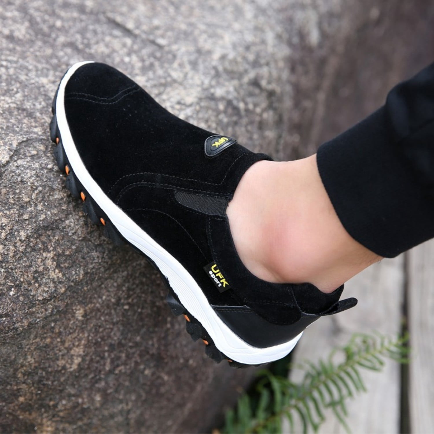 Men's Slip On Walking Sneakers Outdoor Hiking Shoes Lightweight Athletic Footwear