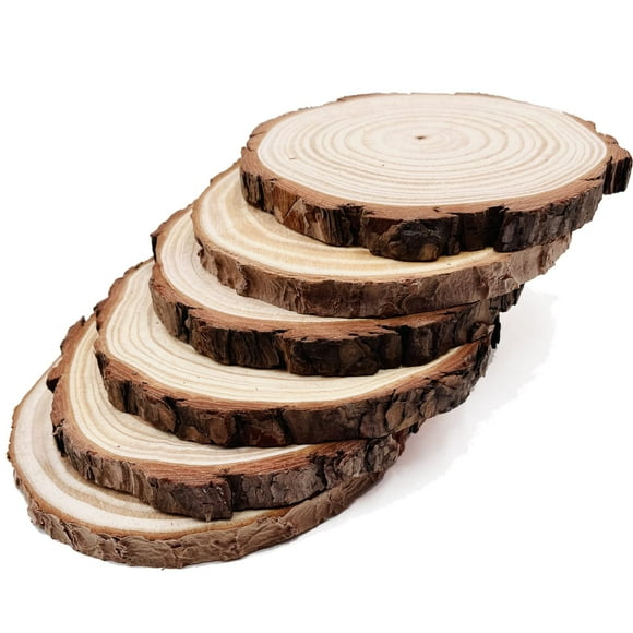 Discos de madera William Craft, 6 unidades, 16-17 cm, pino rústico