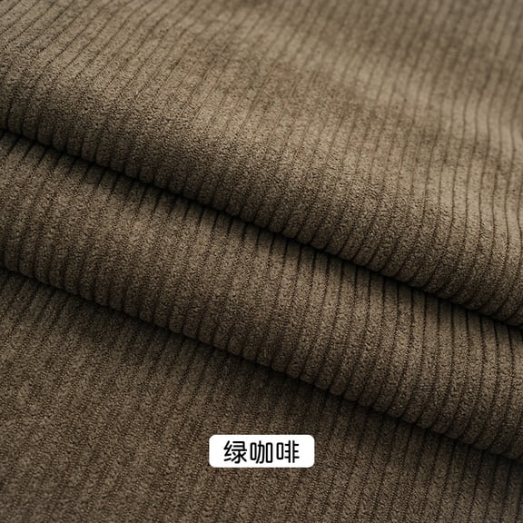 Namzi Solid Color Corduroy Fabric,39*59 Inch Soft and Comfortable Fabric for Sofa Chair Covers,Throw Pillow Cover,DIY Sewing Clothes,Green Coffee Color