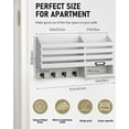 thumbnail image 3 of Key Holder for Wall,Dinosam Double Mail Organizer Wall Mount with Store Shelf and 4 Sturdy Hooks,Hanging Key Rack Hanger for Entryway, Hallway, Bedroom, Living Room and Office,White, 3 of 8