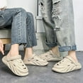 thumbnail image 5 of GPOECD Breathable Indoor Outdoor Clogs for Men Wide Design Soft Sole Comfortable Slippers for Men with Arch Support ZZ01_Beige，43, 5 of 7
