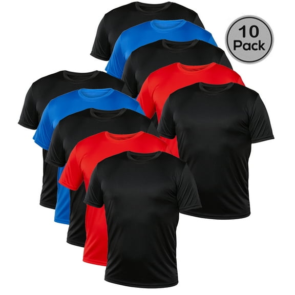Blank Activewear Pack of 10 Men's T-Shirt, Quick Dry Performance fabric