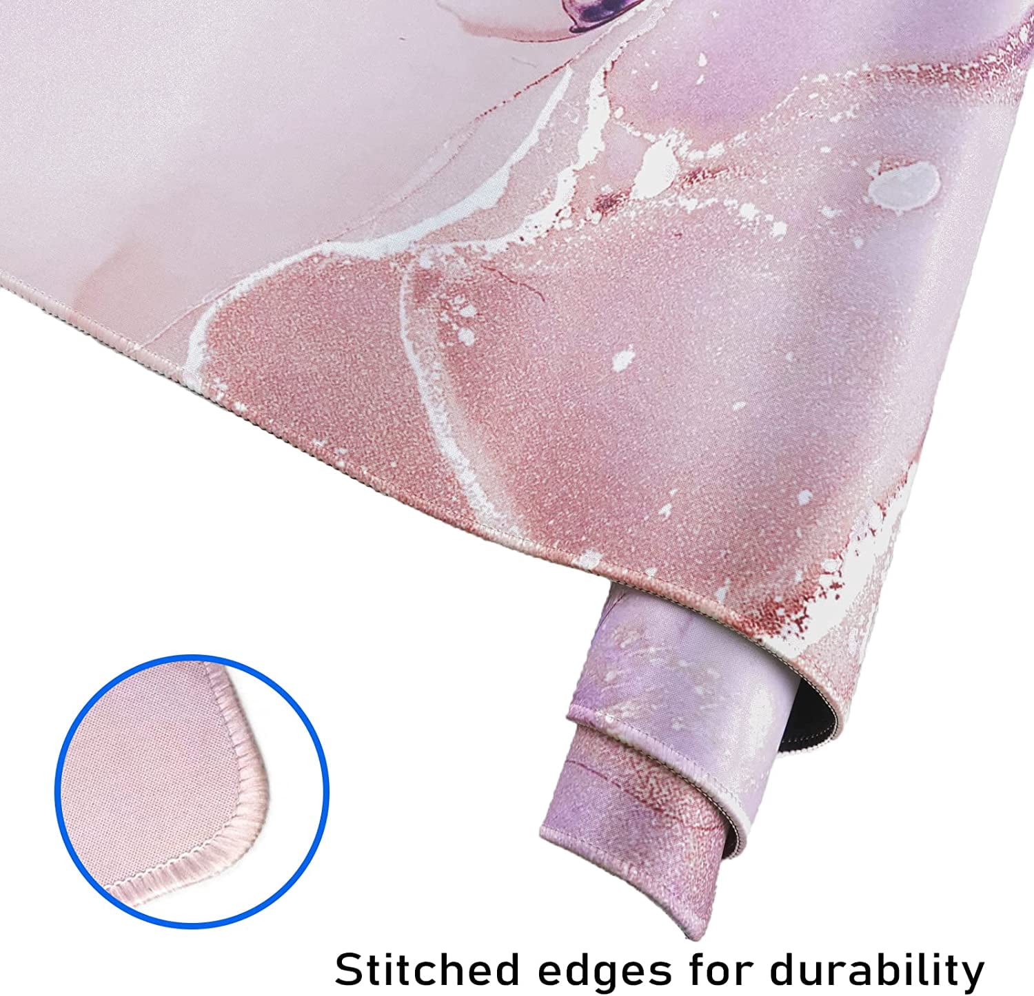 Large Gaming Mouse Pad with Seam Edge, Anti-Slip Extended Mouse Pad with Micro-Weave Cloth Surface,Waterproof Keyboard Pad, Desk Pad for Gamer Office Home XXL 31.5" x 15.7" in Pink Marble